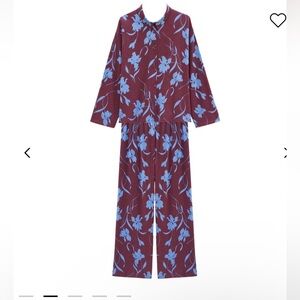 LAURENCE TAVERNIER Cotton button-down Pajamas SIZE MEDIUM New raisin color